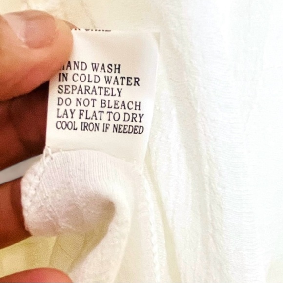 RoomMates Boho White Crocheted Fringe Open Front Cardigan Cover Up Size Large - Picture 11 of 13